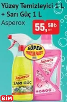 ASPEROX YÜZEY TEMİZLEYİCİ 1 L  + SARI GÜÇ 1 L